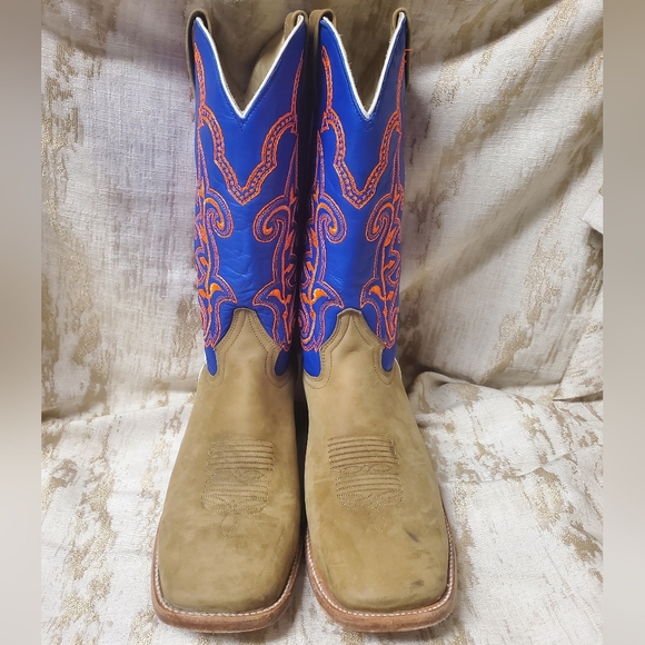 1178 - RockinLeather Men's Crazy Horse w/Blue Upper Western Boot - Picture 6 of 14